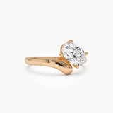 1.00 Ctw 14k Oval Shaped Lab Grown Diamond Ring with Contemporary Twist Band - Gilda Ferkos Fine Jewelry