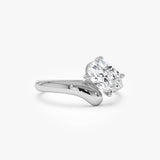 1.00 Ctw 14k Oval Shaped Lab Grown Diamond Ring with Contemporary Twist Band - Gilda 14k White Gold Ferkos Fine Jewelry