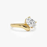 1.00 Ctw 14k Oval Shaped Lab Grown Diamond Ring with Contemporary Twist Band - Gilda 14k Gold Ferkos Fine Jewelry