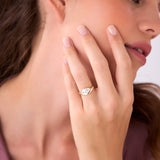 1.50 Ctw 14k Marquise Shaped Contemporary Design Lab Grown Diamond Ring - Noemi Ferkos Fine Jewelry