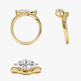 1.50 Ctw 14k Marquise Shaped Contemporary Design Lab Grown Diamond Ring - Noemi Ferkos Fine Jewelry