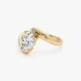 1.50 Ctw 14k Lab Grown Oval Shaped Diamond Bypass Ring - Flavia Ferkos Fine Jewelry