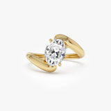 1.50 Ctw 14k Lab Grown Oval Shaped Diamond Bypass Ring - Flavia 14k Gold Ferkos Fine Jewelry