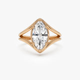 2.00 Ctw 14k Marquise Shaped Lab Grown Diamond Split Shank Engagement Ring - Carla Ferkos Fine Jewelry
