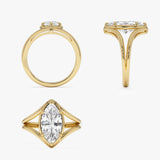 2.00 Ctw 14k Marquise Shaped Lab Grown Diamond Split Shank Engagement Ring - Carla Ferkos Fine Jewelry