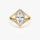 2.00 Ctw 14k Marquise Shaped Lab Grown Diamond Split Shank Engagement Ring - Carla 14k Gold Ferkos Fine Jewelry