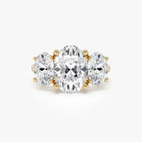 5.15 Ctw 14k Lab Grown Oval Shaped Three-Stone Diamond Engagement Ring - Laura 14k Gold Ferkos Fine Jewelry