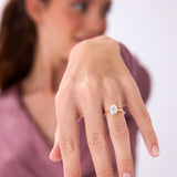 1.5 Ctw 14k Oval Shaped Lab Grown Diamond Half Bezel Engagement Ring - Rita Ferkos Fine Jewelry