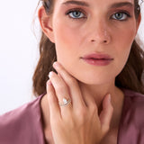 1.35 Ctw 14k Pear Shaped Lab Grown Twisted Pave Band Diamond Engagement Ring - Ivana Ferkos Fine Jewelry