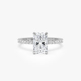 2.00 Ctw 14k Radiant Cut Lab Grown Diamond Pavé Band Ring with Hidden Halo – Delara Ferkos Fine Jewelry