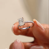 2.00 Ctw 14k Radiant Cut Lab Grown Diamond Pavé Band Ring with Hidden Halo – Delara Ferkos Fine Jewelry