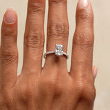 2.00 Ctw 14k Radiant Cut Lab Grown Diamond Pavé Band Ring with Hidden Halo – Delara Ferkos Fine Jewelry