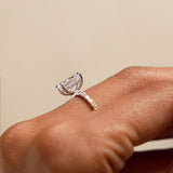 2.00 Ctw 14k Radiant Cut Lab Grown Diamond Pavé Band Ring with Hidden Halo – Delara Ferkos Fine Jewelry