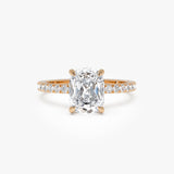 2.00 Ctw 14k Cushion Cut Lab Grown Diamond Pavé Band Ring with Hidden Halo – Renée Ferkos Fine Jewelry