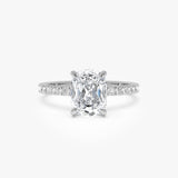 2.00 Ctw 14k Cushion Cut Lab Grown Diamond Pavé Band Ring with Hidden Halo – Renée Ferkos Fine Jewelry