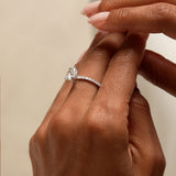 2.00 Ctw 14k Cushion Cut Lab Grown Diamond Pavé Band Ring with Hidden Halo – Renée Ferkos Fine Jewelry