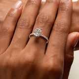 2.00 Ctw 14k Cushion Cut Lab Grown Diamond Pavé Band Ring with Hidden Halo – Renée Ferkos Fine Jewelry