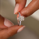 2.00 Ctw 14k Cushion Cut Lab Grown Diamond Pavé Band Ring with Hidden Halo – Renée Ferkos Fine Jewelry