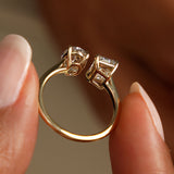 2.00 Ctw 14k Emerald & Oval Cut Toi et Moi Lab Grown Diamond Ring - Selen Ferkos Fine Jewelry