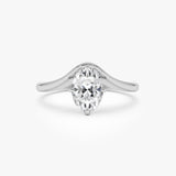 1.00 Ctw 14k Oval Cut Lab Grown Diamond Designer Setting Ring – Nerissa 14k White Gold Ferkos Fine Jewelry