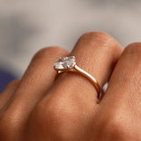 1 CTW 14k Oval Shaped Lab Grown Pear Shaped East-West Set Diamond Ring - Nives Ferkos Fine Jewelry