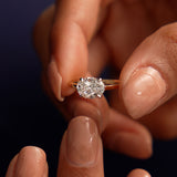 1 CTW 14k Oval Shaped Lab Grown Pear Shaped East-West Set Diamond Ring - Nives Ferkos Fine Jewelry