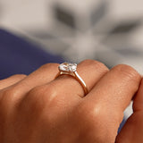 1 CTW 14k Oval Shaped Lab Grown Pear Shaped East-West Set Diamond Ring - Nives Ferkos Fine Jewelry