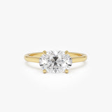 1 CTW 14k Oval Shaped Lab Grown Pear Shaped East-West Set Diamond Ring - Nives 14k Gold Ferkos Fine Jewelry