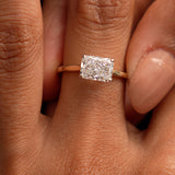 1 CTW 14k Radiant Cut Lab Grown Radiant Shaped East-West Set Diamond Ring - Alba Ferkos Fine Jewelry