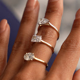 1 CTW 14k Radiant Cut Lab Grown Radiant Shaped East-West Set Diamond Ring - Alba Ferkos Fine Jewelry