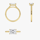 1 CTW 14k Radiant Cut Lab Grown Radiant Shaped East-West Set Diamond Ring - Alba Ferkos Fine Jewelry