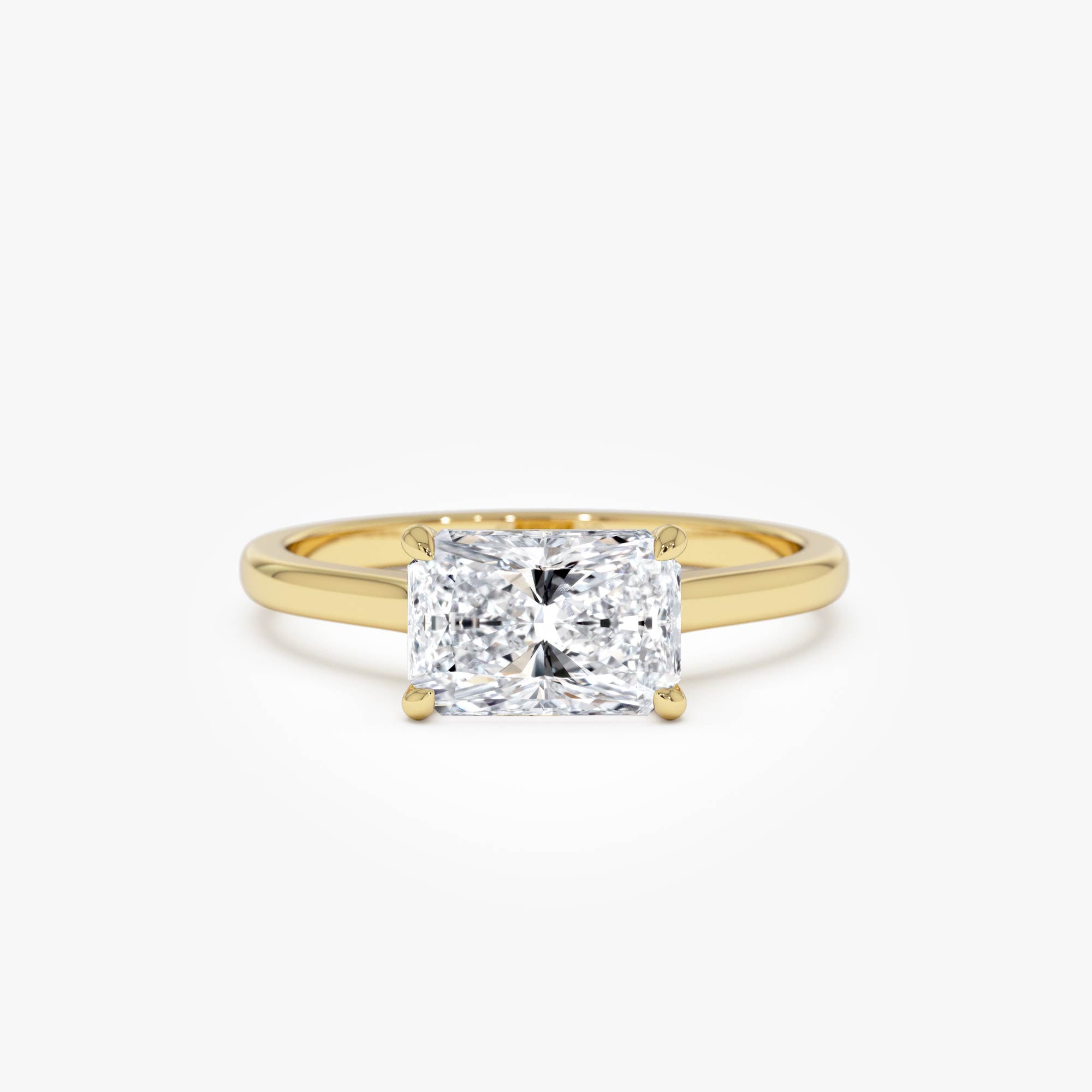 1 CTW 14k Radiant Cut Lab Grown Radiant Shaped East-West Set Diamond Ring - Alba 14k Gold Ferkos Fine Jewelry