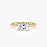 1 CTW 14k Radiant Cut Lab Grown Radiant Shaped East-West Set Diamond Ring - Alba 14k Gold Ferkos Fine Jewelry
