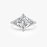 3.00ctw 14k Asscher Cut Lab Grown Diamond Engagement Ring - Bianca 14k White Gold Ferkos Fine Jewelry