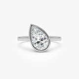 1.50ctw 14k Pear Shaped Lab Grown Diamond Unique Engagement Ring - Pia 14k White Gold Ferkos Fine Jewelry