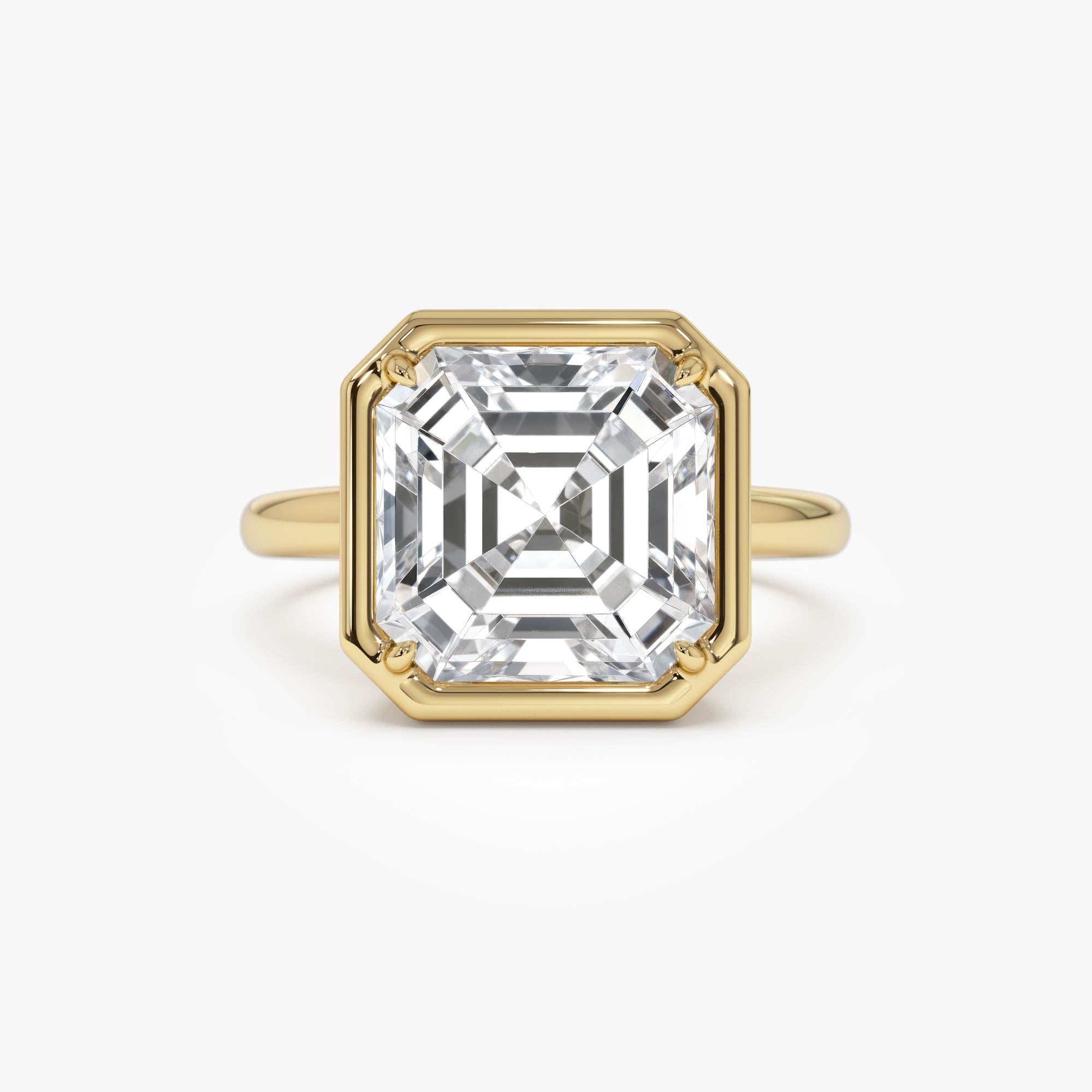 5.00ctw 14k Asscher Cut Lab Grown Diamond Engagement Ring - Ciro 14k Gold Ferkos Fine Jewelry