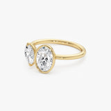 1.50ct 14k Oval Shaped Lab Grown Diamond Toi et Moi Ring - Amia Ferkos Fine Jewelry