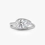 1.5 Ctw Pear Bezel Setting Lab Diamond Ring - Mira 14k White Gold Ferkos Fine Jewelry