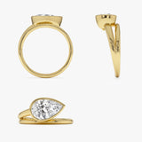 1.5 Ctw Pear Bezel Setting Lab Diamond Ring - Mira Ferkos Fine Jewelry