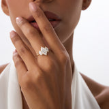 2.00ctw 14k Marquise Shaped Three Stone Lab Grown Diamond Engagement Ring - Adele Ferkos Fine Jewelry