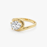 1.50ctw 14k Oval Shaped LabGrown Diamond Bypass Engagement Ring - Bianca Ferkos Fine Jewelry