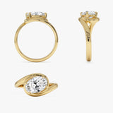 1.50ctw 14k Oval Shaped LabGrown Diamond Bypass Engagement Ring - Bianca Ferkos Fine Jewelry