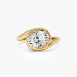 1.50ctw 14k Oval Shaped LabGrown Diamond Bypass Engagement Ring - Bianca 14k Gold Ferkos Fine Jewelry