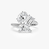 3.00ctw 14k Lab Grown Diamond Multi-Cut Cocktail Ring - Petra 14k White Gold Ferkos Fine Jewelry