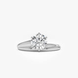 1.00 Ctw Round Lab Diamond Unique Solitaire Ring 14k White Gold Ferkos Fine Jewelry