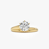 1.00 Ctw Round Lab Diamond Unique Solitaire Ring 14k Gold Ferkos Fine Jewelry
