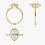 2.00 Ctw 14k Gold Oval Shape Lab Grown Diamond Claw Prong Engagement Ring - Leta Ferkos Fine Jewelry