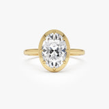 2.00 Ctw 14k Gold Oval Shape Lab Grown Diamond Claw Prong Engagement Ring - Leta 14k Gold Ferkos Fine Jewelry