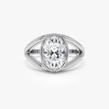 2.00ctw 14k Oval Shaped Split Shank Lab Grown Diamond Engagement Ring - Nella 14k White Gold Ferkos Fine Jewelry