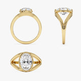 2.00ctw 14k Oval Shaped Split Shank Lab Grown Diamond Engagement Ring - Nella Ferkos Fine Jewelry